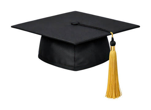 Classic graduation cap with tassel.