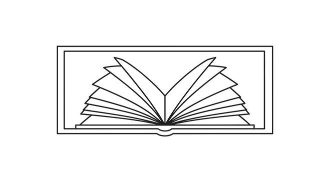Open Book Symbol, Education and Knowledge Concept, Vector Illustration