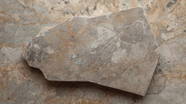 Fragment of ancient stone tablet with weathered texture and natural patterns