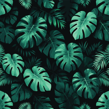 Realistic tropical foliage Comic Vector Illustration | Tropische Bl&auml;tter f&uuml;r T-Shirt-Design | T-shirt design | Logo dan badge vintage 