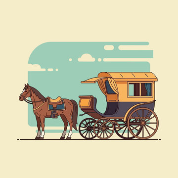 Horse-drawn carriage illustration