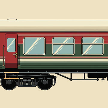 Vintage Train Carriage Side View