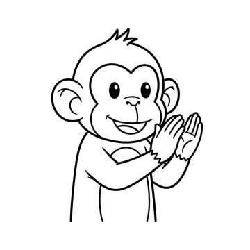 Clapping Monkey Cartoon Character