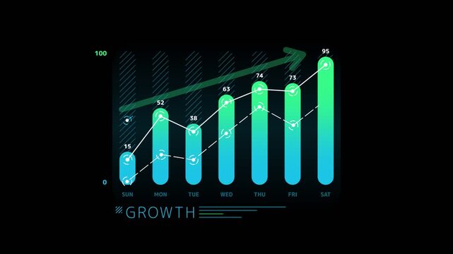 Financial stock market chart and candlestick data trends with investment analytics for trading and portfolio management.