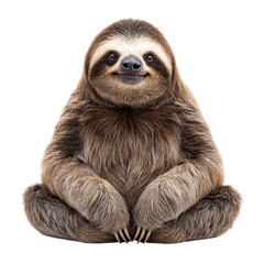 Fototapeta premium Adorable sloth sitting in relaxed pose with claws visible