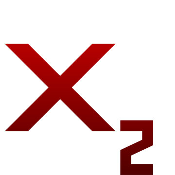 Red subscript chemistry icon for formula calculation and science font