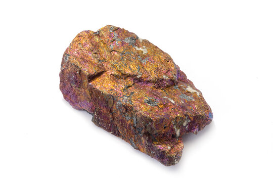 A piece of Bornite on white background