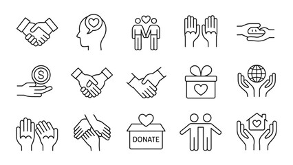 Obraz premium Collection of diverse hand-drawn icons representing various human activities and objects Vector