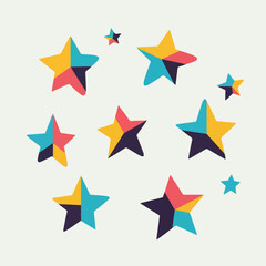 Obraz premium Colorful star shapes pattern on a white background