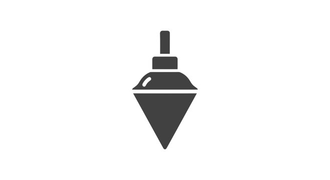 Black Plumb Bob Icon Symbol Tool.