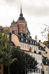 Fototapeta premium Gamla Stan, Stockholm old city in Sweden. Historic yellow and orange homes.