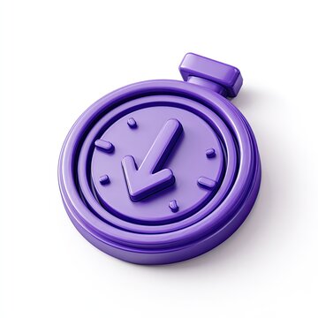 Purple stopwatch with down arrow, indicating time passing