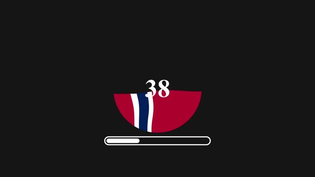 Norway Flag Loading Animation &ndash; Modern UI Loading Screen Loop