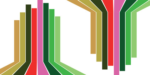 Abstract Colorful Vertical Lines on White Background.