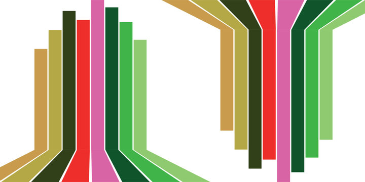 Abstract Colorful Vertical Lines on White Background.