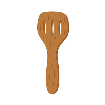 wooden spatula vector illustration
