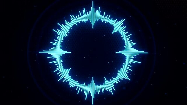 Glowing Blue Circle Animation with Spikes.