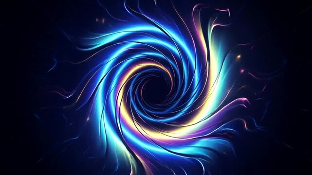Vibrant Swirling Vortex of Colorful Lights.