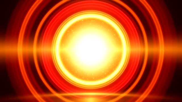 Vibrant Orange Light Circles in Space.