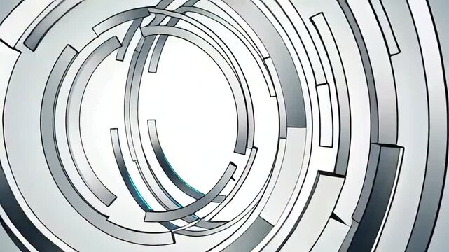 Rotating Metal Bearing on White Background.
