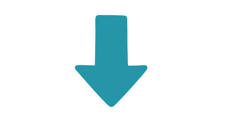 Teal Down Arrow Icon Symbol. © Caca