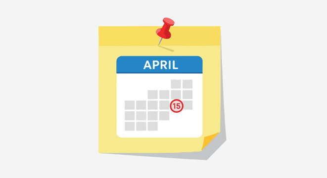 April calendar page with pin.