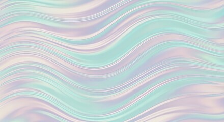 Fototapeta premium Pastel Iridescent Waves Ethereal Flowing Abstract Background