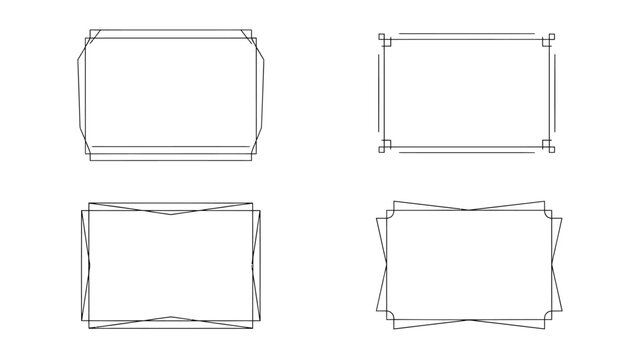 Minimalist Geometric Line Art Frames Collection. Elegant Decorative Vector Borders for Design Projects.