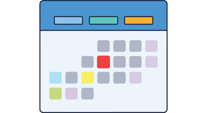 A simple graphic of a device with colorful rectangles