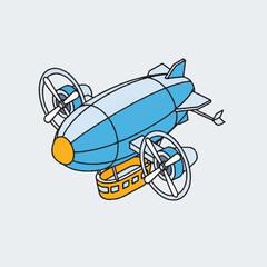 Vintage style zeppelin airship vehicle. © Noura