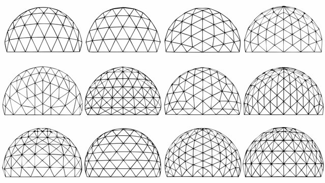 Geometric domes a collection of varying curved architectural structures