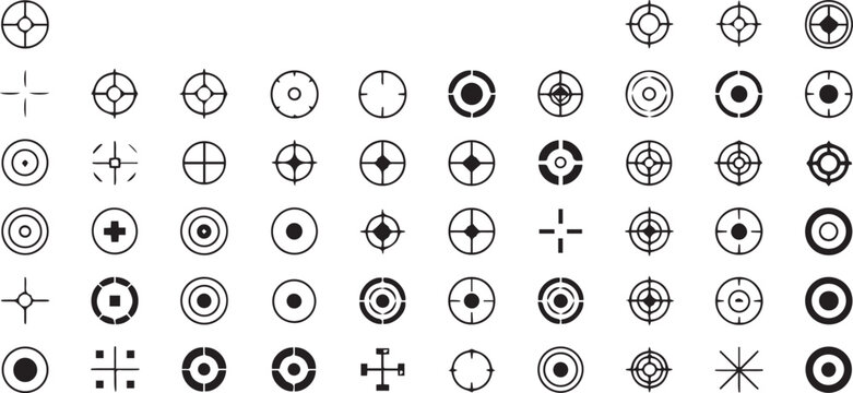 crosshair icons vector reticles for ui and game design
