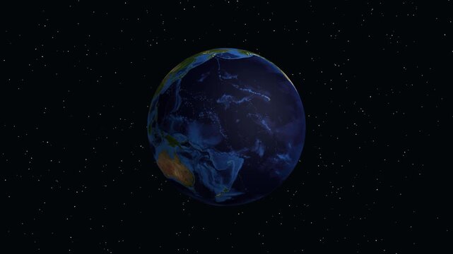 Earth Zoom Animation Focusing on Puyang China with Geographic Coordinates