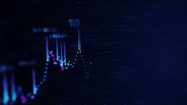 Financial stock market and cryptocurrency charts with data trends for investment and trading analysis.