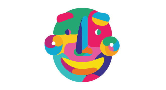 Colorful abstract face emoticon design.