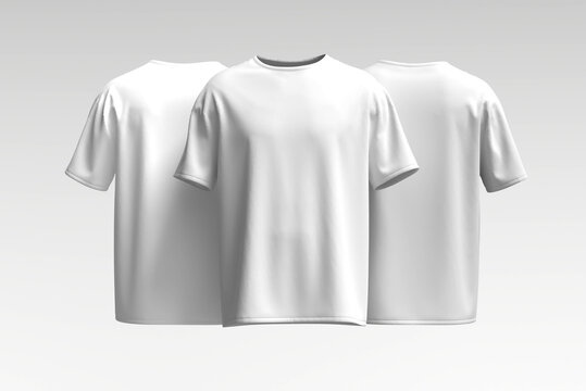 Plain White Apparel Mockup Set Isolated on Light Background