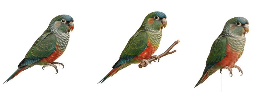 Parrotlet Forpus coelestis perched with compact body, toui c&eacute;leste, Sperlingspapagei, Pacific parrotlet, tiny green parrot, small pet bird, compact bird posture, pocket parrot photography.