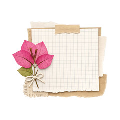 Fototapeta premium PNG Vintage floral paper collage