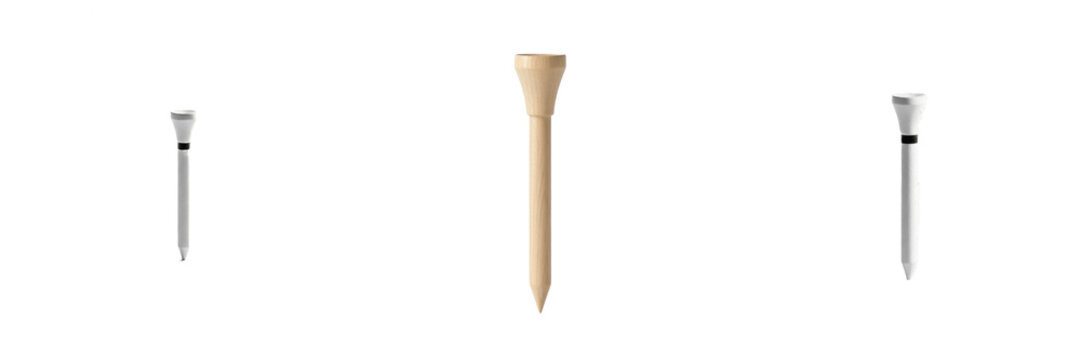 Professional Golf Tee isolated on white background, Wooden Tee, Tee de Golf, Soporte de Golf, Ball Holder, Sports Equipment, Practice Gear.