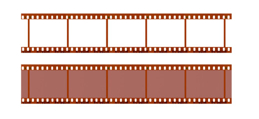 Fototapeta premium Vintage photo filmstrip or Old fashioned 35mm filmstrip isolated. Png