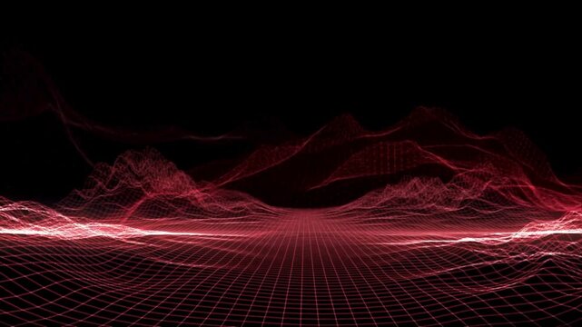 futuristic red technology animation raw video 4k