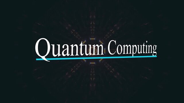 Quantum Computing Title Animation with Abstract Tech Background
