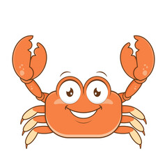 Fototapeta premium crab smile face cartoon cute
