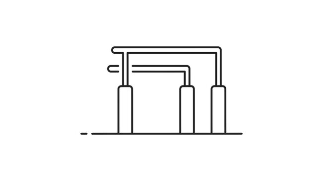 Parallel Bars Icon Silhouette: Gymnastics, Fitness, Sports Training, Outdoor Workout