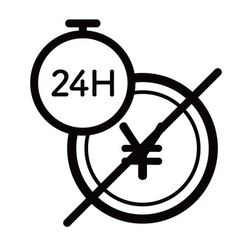 ノーマネーデーを表したシンプルな白黒アイコン