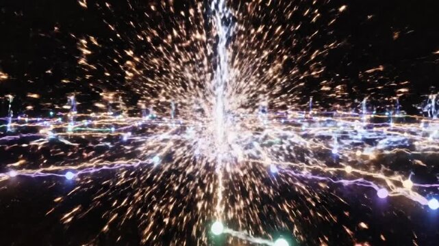 Abstract digital tunnel of binary code and data streams in a futuristic network a conceptual representation of a digital formed by flowing of and illuminated lines, suggesting a technological concept