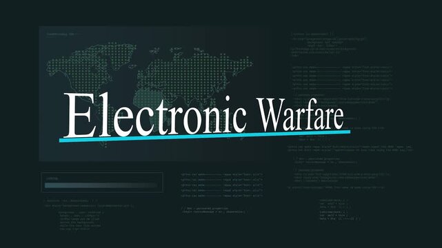Electronic Warfare Title Animation with Digital World Map
