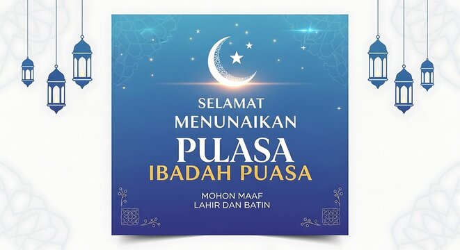 Ramadan Mubarak Greeting Card Design.