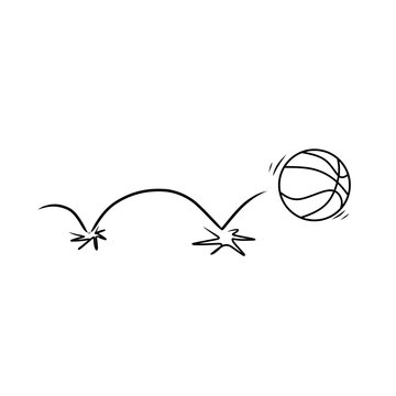 Hand Drawn Bouncing Basketball