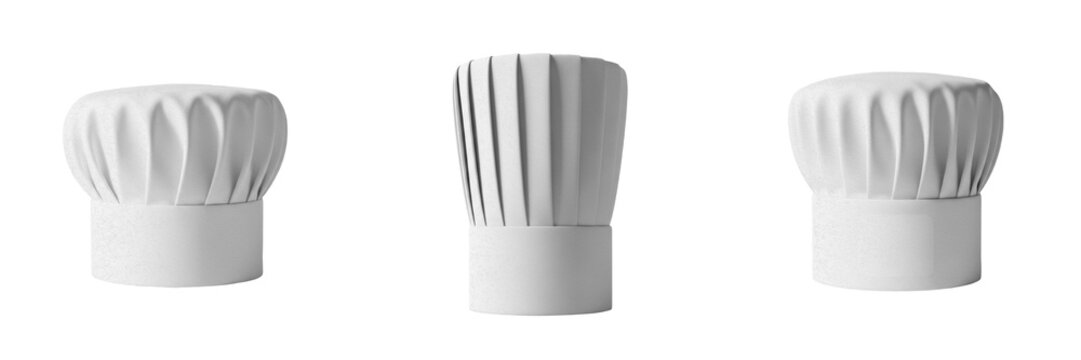 Chef Hat with Blank Branding Isolated on White Background, Gorro de Cocinero, Toque de Cuisinier, 厨师帽, Culinary Toque Blanche Mockup, Professional Cook Headwear, Gastronomy Apparel Design